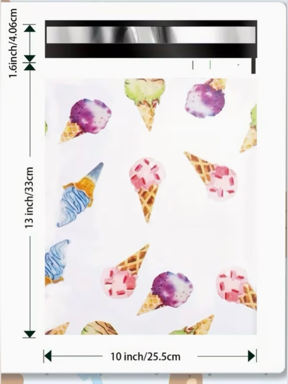 30 10โ x 13โ Ice Cream Cone Poly Mailers LAST SET - Picture 1 of 1